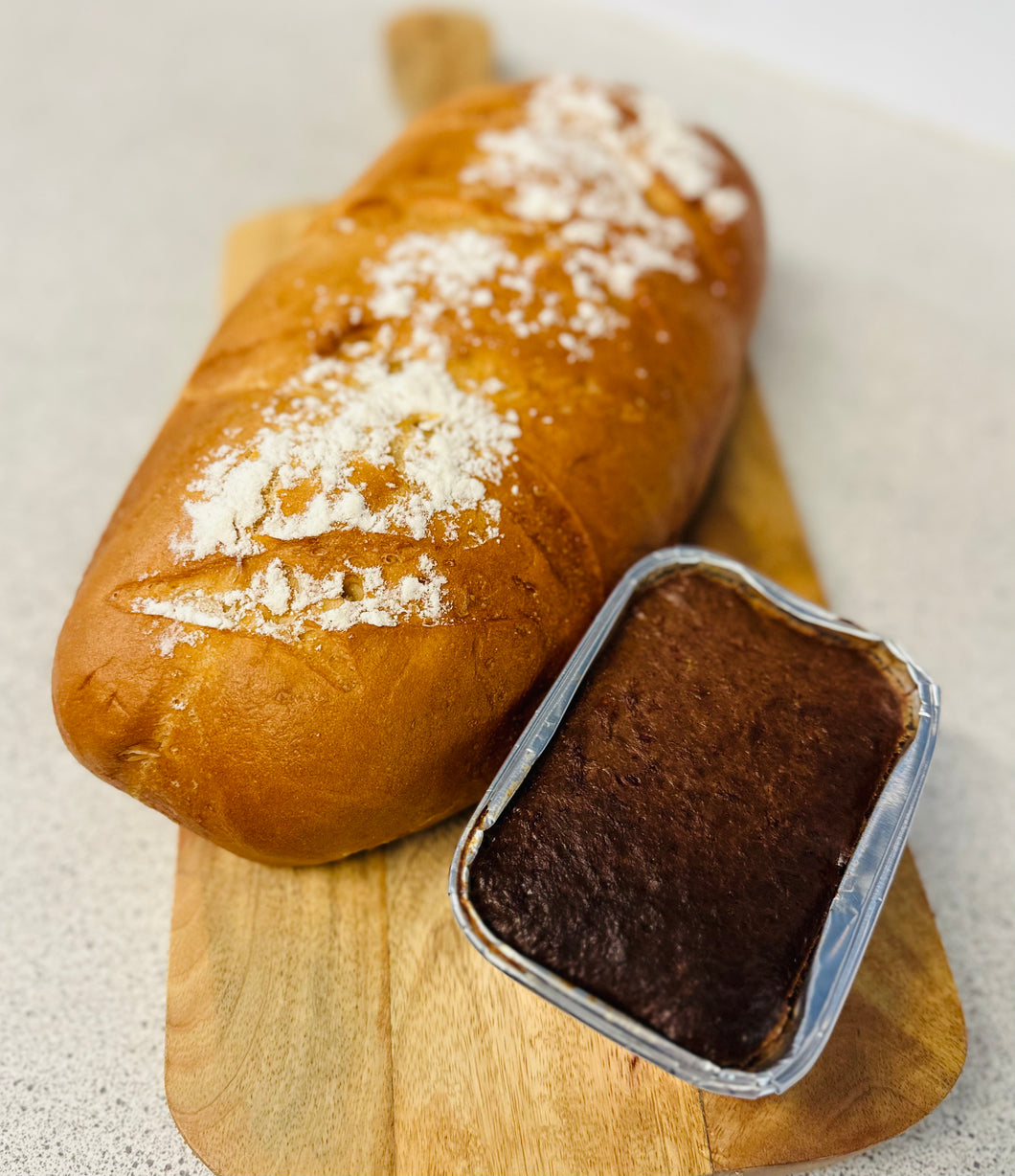 Franskbrød med lun leverpostej